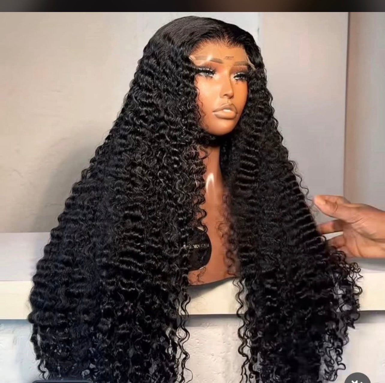 30 inches pixie curl 13x4 Fronntal wig {black}