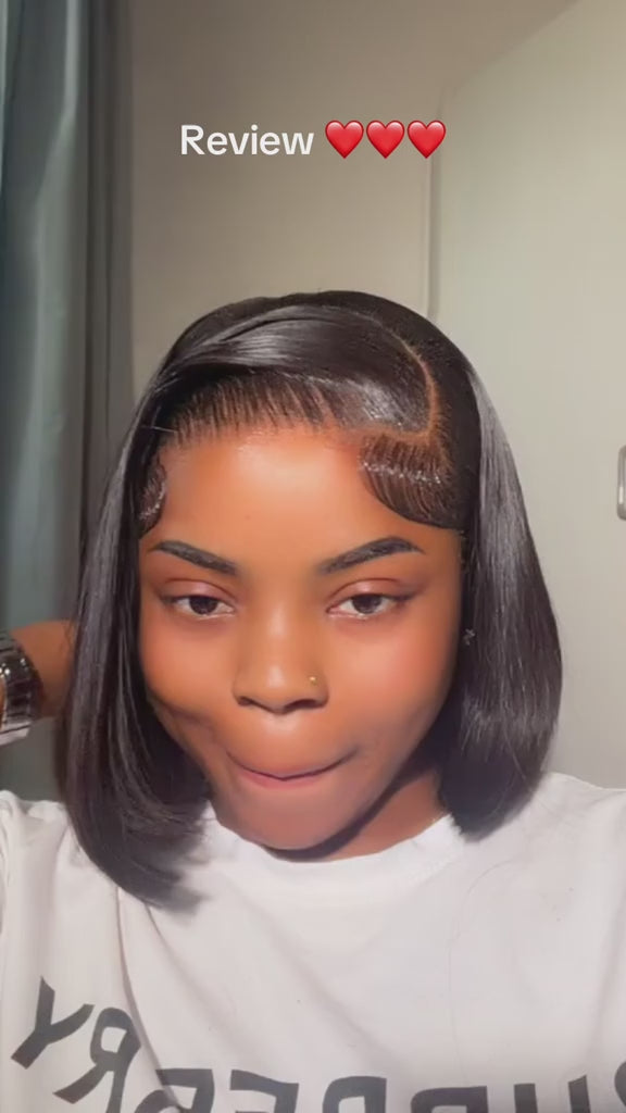 10 inches 13x4 bone straight wig [black]