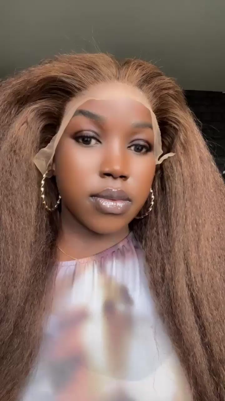 Hair by Lisa 100% Human Hair Kinky Straight HD Lace Frontal Wig – Glueless | Pre-Plucked | Luxury Quality