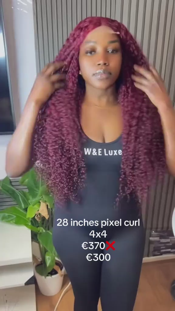 28 inches pixie curl4x4 closue 